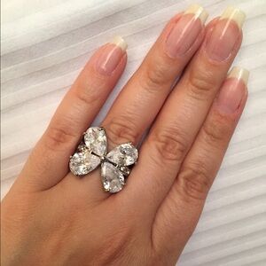 Simulated white diamond ring